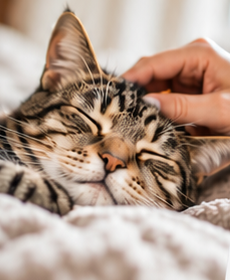 Cat lying comfortably